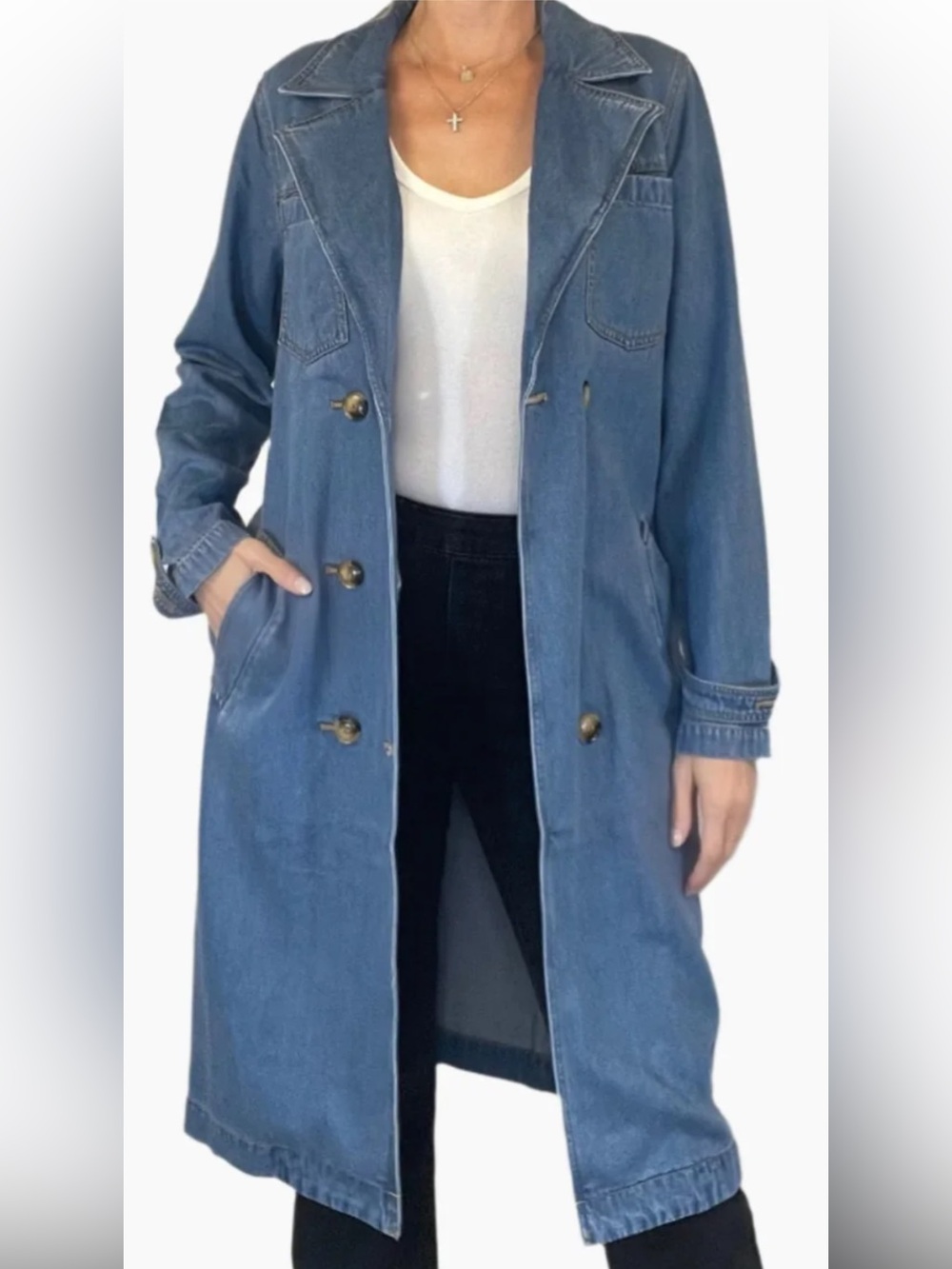Vintage Claiborne duster denim jacket